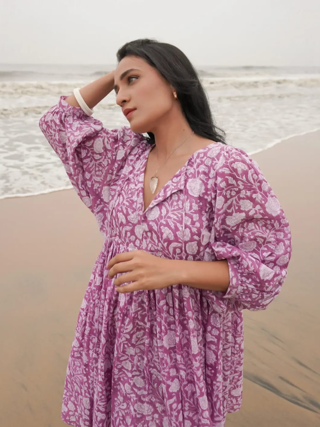 Lavender Bloom Cotton Dress