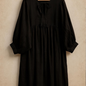Noir Elegance Cotton Dress