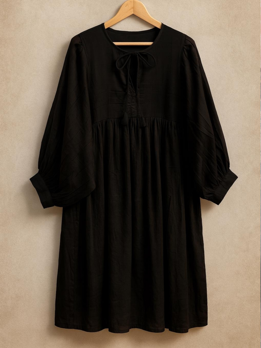 Noir Elegance Cotton Dress