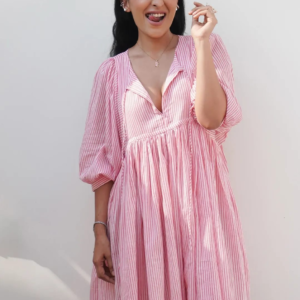 Blush Stripe Cotton Dress